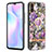 Coque Silicone Motif Fantaisie Souple Couleur Unie Etui Housse avec Support Bague Anneau Y06B pour Xiaomi Redmi 9i Violet Clair