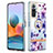 Coque Silicone Motif Fantaisie Souple Couleur Unie Etui Housse avec Support Bague Anneau Y06B pour Xiaomi Redmi Note 10 Pro Max Violet