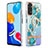 Coque Silicone Motif Fantaisie Souple Couleur Unie Etui Housse avec Support Bague Anneau Y06B pour Xiaomi Redmi Note 11 4G (2022) Cyan