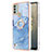 Coque Silicone Motif Fantaisie Souple Couleur Unie Etui Housse avec Support Bague Anneau YB1 pour Nokia C31 Bleu