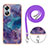 Coque Silicone Motif Fantaisie Souple Couleur Unie Etui Housse avec Support Bague Anneau YB1 pour Oppo A17 Petit