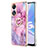 Coque Silicone Motif Fantaisie Souple Couleur Unie Etui Housse avec Support Bague Anneau YB1 pour Oppo A58 5G Petit