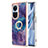 Coque Silicone Motif Fantaisie Souple Couleur Unie Etui Housse avec Support Bague Anneau YB1 pour Oppo Reno10 5G Violet