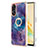 Coque Silicone Motif Fantaisie Souple Couleur Unie Etui Housse avec Support Bague Anneau YB1 pour Oppo Reno8 T 4G Violet