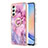 Coque Silicone Motif Fantaisie Souple Couleur Unie Etui Housse avec Support Bague Anneau YB1 pour Samsung Galaxy A24 4G Petit