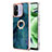 Coque Silicone Motif Fantaisie Souple Couleur Unie Etui Housse avec Support Bague Anneau YB1 pour Xiaomi Poco C55 Vert