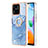 Coque Silicone Motif Fantaisie Souple Couleur Unie Etui Housse avec Support Bague Anneau YB1 pour Xiaomi Redmi 10C 4G Bleu