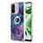 Coque Silicone Motif Fantaisie Souple Couleur Unie Etui Housse avec Support Bague Anneau YB1 pour Xiaomi Redmi 12C 4G Violet