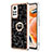 Coque Silicone Motif Fantaisie Souple Couleur Unie Etui Housse avec Support Bague Anneau YB1 pour Xiaomi Redmi Note 11 Pro 4G Noir