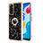 Coque Silicone Motif Fantaisie Souple Couleur Unie Etui Housse avec Support Bague Anneau YB1 pour Xiaomi Redmi Note 11S 4G Noir