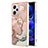 Coque Silicone Motif Fantaisie Souple Couleur Unie Etui Housse avec Support Bague Anneau YB1 pour Xiaomi Redmi Note 12 Explorer Rose