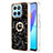 Coque Silicone Motif Fantaisie Souple Couleur Unie Etui Housse avec Support Bague Anneau YB2 pour Huawei Honor 70 Lite 5G Noir