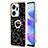 Coque Silicone Motif Fantaisie Souple Couleur Unie Etui Housse avec Support Bague Anneau YB2 pour Huawei Honor X7a Noir