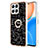 Coque Silicone Motif Fantaisie Souple Couleur Unie Etui Housse avec Support Bague Anneau YB2 pour Huawei Honor X8 4G Noir