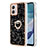 Coque Silicone Motif Fantaisie Souple Couleur Unie Etui Housse avec Support Bague Anneau YB2 pour Motorola Moto G53 5G Noir