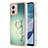 Coque Silicone Motif Fantaisie Souple Couleur Unie Etui Housse avec Support Bague Anneau YB2 pour Motorola Moto G53j 5G Vert