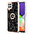 Coque Silicone Motif Fantaisie Souple Couleur Unie Etui Housse avec Support Bague Anneau YB2 pour Samsung Galaxy A22 4G Noir