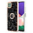 Coque Silicone Motif Fantaisie Souple Couleur Unie Etui Housse avec Support Bague Anneau YB2 pour Samsung Galaxy A22 5G Noir