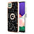 Coque Silicone Motif Fantaisie Souple Couleur Unie Etui Housse avec Support Bague Anneau YB2 pour Samsung Galaxy A22s 5G Noir