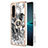 Coque Silicone Motif Fantaisie Souple Couleur Unie Etui Housse avec Support Bague Anneau YB2 pour Sony Xperia 1 IV Gris