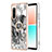 Coque Silicone Motif Fantaisie Souple Couleur Unie Etui Housse avec Support Bague Anneau YB2 pour Sony Xperia 10 IV Gris