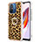 Coque Silicone Motif Fantaisie Souple Couleur Unie Etui Housse avec Support Bague Anneau YB2 pour Xiaomi Poco C55 Marron