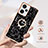 Coque Silicone Motif Fantaisie Souple Couleur Unie Etui Housse avec Support Bague Anneau YB2 pour Xiaomi Poco F5 5G Petit