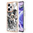 Coque Silicone Motif Fantaisie Souple Couleur Unie Etui Housse avec Support Bague Anneau YB2 pour Xiaomi Redmi Note 12 Explorer Gris