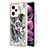 Coque Silicone Motif Fantaisie Souple Couleur Unie Etui Housse avec Support Bague Anneau YB2 pour Xiaomi Redmi Note 12 Pro 5G Gris