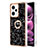 Coque Silicone Motif Fantaisie Souple Couleur Unie Etui Housse avec Support Bague Anneau YB2 pour Xiaomi Redmi Note 12 Pro 5G Noir