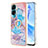 Coque Silicone Motif Fantaisie Souple Couleur Unie Etui Housse avec Support Bague Anneau YB3 pour Huawei Honor 90 Lite 5G Bleu