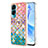 Coque Silicone Motif Fantaisie Souple Couleur Unie Etui Housse avec Support Bague Anneau YB3 pour Huawei Honor 90 Lite 5G Colorful