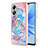 Coque Silicone Motif Fantaisie Souple Couleur Unie Etui Housse avec Support Bague Anneau YB3 pour Oppo A17 Bleu