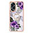 Coque Silicone Motif Fantaisie Souple Couleur Unie Etui Housse avec Support Bague Anneau YB3 pour Oppo A18 Petit