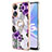 Coque Silicone Motif Fantaisie Souple Couleur Unie Etui Housse avec Support Bague Anneau YB3 pour Oppo A58 5G Petit