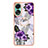 Coque Silicone Motif Fantaisie Souple Couleur Unie Etui Housse avec Support Bague Anneau YB3 pour Oppo A78 4G Petit