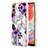 Coque Silicone Motif Fantaisie Souple Couleur Unie Etui Housse avec Support Bague Anneau YB3 pour Samsung Galaxy A04 4G Petit