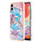 Coque Silicone Motif Fantaisie Souple Couleur Unie Etui Housse avec Support Bague Anneau YB3 pour Samsung Galaxy M04 Bleu