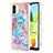 Coque Silicone Motif Fantaisie Souple Couleur Unie Etui Housse avec Support Bague Anneau YB3 pour Xiaomi Poco C50 Bleu