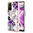 Coque Silicone Motif Fantaisie Souple Couleur Unie Etui Housse avec Support Bague Anneau YB3 pour Xiaomi Redmi Note 12S Violet