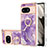 Coque Silicone Motif Fantaisie Souple Couleur Unie Etui Housse avec Support Bague Anneau YB5 pour Google Pixel 8 5G Violet