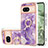 Coque Silicone Motif Fantaisie Souple Couleur Unie Etui Housse avec Support Bague Anneau YB5 pour Google Pixel 8a 5G Violet