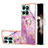 Coque Silicone Motif Fantaisie Souple Couleur Unie Etui Housse avec Support Bague Anneau YB5 pour Huawei Honor X8b Violet Clair