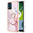 Coque Silicone Motif Fantaisie Souple Couleur Unie Etui Housse avec Support Bague Anneau YB5 pour Motorola Moto E13 Rose