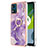 Coque Silicone Motif Fantaisie Souple Couleur Unie Etui Housse avec Support Bague Anneau YB5 pour Motorola Moto E13 Violet