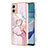 Coque Silicone Motif Fantaisie Souple Couleur Unie Etui Housse avec Support Bague Anneau YB5 pour Motorola Moto G53 5G Rose