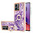 Coque Silicone Motif Fantaisie Souple Couleur Unie Etui Housse avec Support Bague Anneau YB5 pour Motorola Moto G84 5G Violet