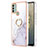 Coque Silicone Motif Fantaisie Souple Couleur Unie Etui Housse avec Support Bague Anneau YB5 pour Nokia C31 Blanc