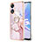 Coque Silicone Motif Fantaisie Souple Couleur Unie Etui Housse avec Support Bague Anneau YB5 pour Oppo A58 5G Petit