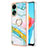 Coque Silicone Motif Fantaisie Souple Couleur Unie Etui Housse avec Support Bague Anneau YB5 pour Oppo A78 4G Petit